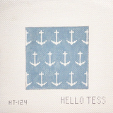 Blue and White Anchors Square