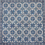 Blue Quilted Geometric Pillow