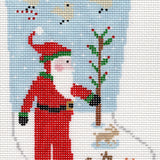 Santa & Animals Stocking on 13 mesh